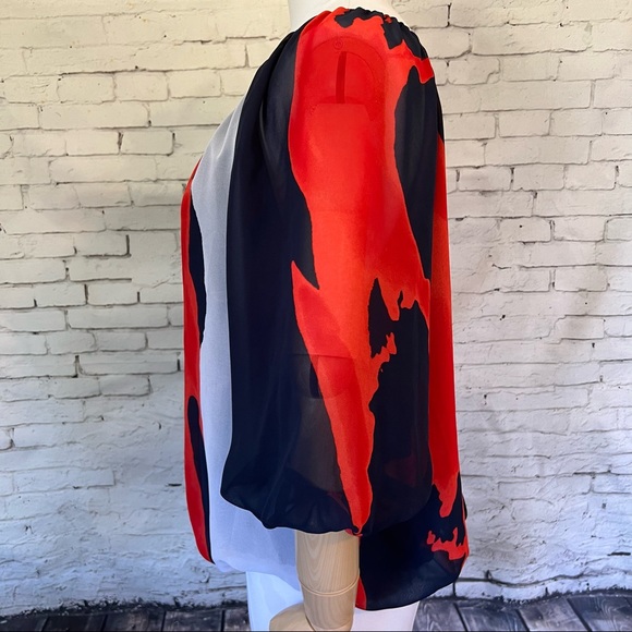 🎉HP🎉 Vince Camuto Balloon Sleeve Blouse Pleated Elastic Waist Size Medium - Picture 4 of 11